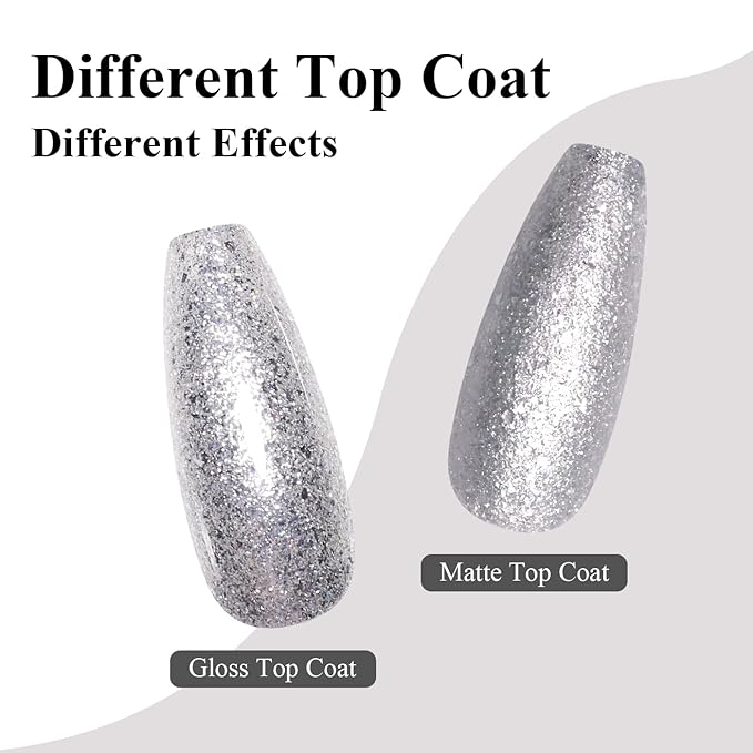 Imtiti Glitter Silver Gel Nail Polish, 1Pcs Starlight Sparkle Silver Soak Off UV LED Gel Polish, Nail Art Starter Manicure Salon DIY at Home for Women (0.34 Fl Oz-1934)