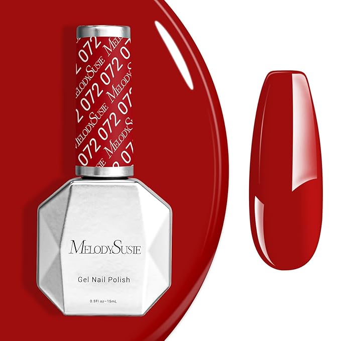 MelodySusie Cherry Red Gel Nail Polish,0.5 Fl Oz Soak Off UV LED Ruby Dark Red Gel Polish Christmas Gift for Women Nail Art Manicure Salon DIY Nail Design Decoration at Home-072-A2806