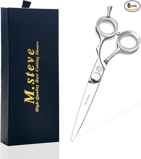 Hair Cutting Shears 5.5 Inch Professional Barber Scissors with Japanese 440C Stainless Steel and Razor-Sharp Convex Blades Hairdressing Hairstyling Haircutting Scissors for Salon and Home Use