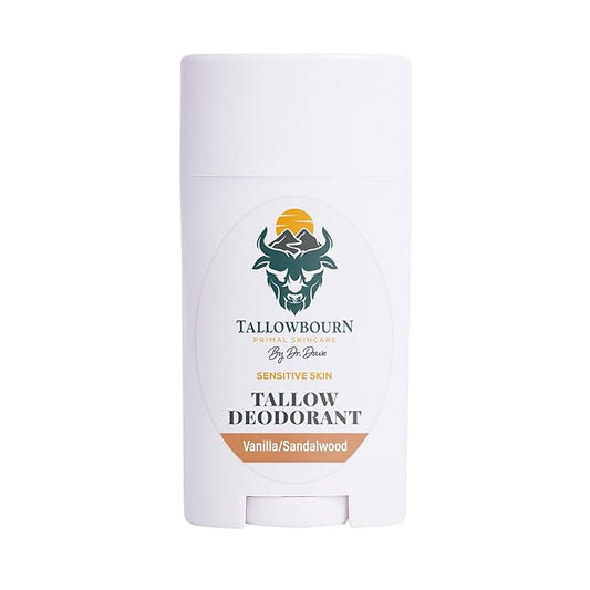 Tallow Deodorant - Aluminum and Baking Soda-Free - Helps Manage Body Odor and Sweat - Vanilla and Sandalwood Deodorant for Men and Women - 3 oz