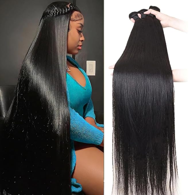 12A Brazilian Virgin Straight Bundles Human Hair 100% Unprocessed Weave Human Hair Bundles 26 28 30 Inch Natural Color Double Weft
