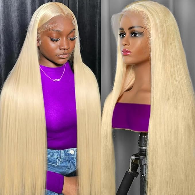 613 Lace Front Wig Human Hair 200 Density 13x6 Blonde Wig Human Hair 613 Straight HD Lace Front Wigs Human Hair Pre Plucked Blonde Wig for Women (22inch)