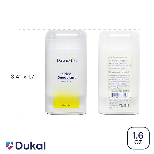 DAWNMIST Stick Deodorant, Fresh Scent 1.6 oz. Clear (Box of 144)