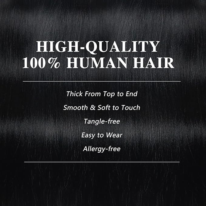 Yaki Straight Clip in Hair Extensions Real Human Hair 2 Pack 240g Seamless for Women Full Max with 16Pcs Remy Human Hair Extensions PU Skin Weft 24inch Natural Black