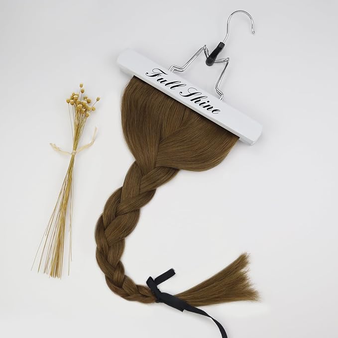 Full Shine Brown Human Hair Extensions 16 Inch Real Human Hair Extensions Clip in Extensions Straight Remy Hair Medium Brown Brazilian Clip in Real Hair Natural Extensions 60 Grams 3Pcs