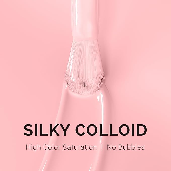 MelodySusie 0.5fl oz Milky Pink Gel Nail Polish, Nails Soak Off UV LED Baby Pink Gel Polish Gift for Women Nail Art Manicure Salon DIY Nail Design Decoration at Home-A2607
