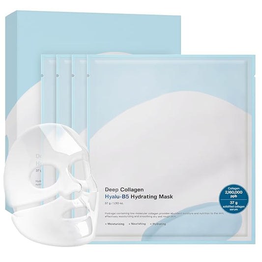 SUNGBOON EDITOR Deep Collagen Hyalu-B5 Overnight Mask |Hydrating Mask for Wrinkle Care&Barrier Repair |2,160,000PPB Collagen+Hyaluronic Acid+Panthenol |Stocking Stuffers for Women |Korean Skincare,4ea