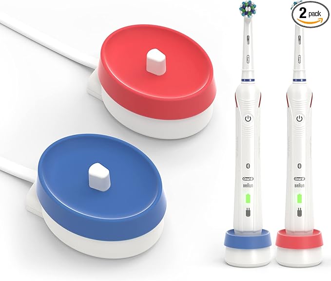 Silicone Clean Cover for Oral-B Toothbrush Charger Base - Quickly Rinse Away Gunk - Colorful Identifiers for Families