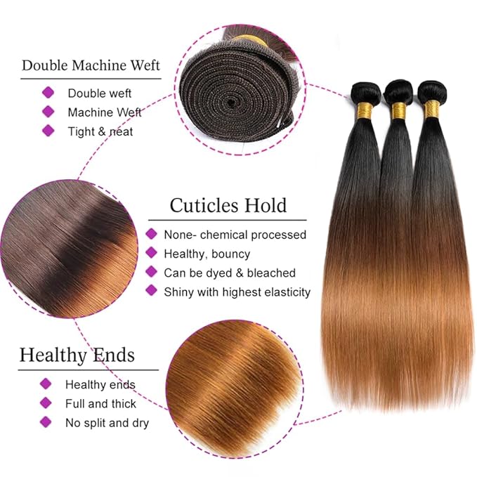 Brown Human Hair Bundles #4 Straight Bundles 24 26 28 inch Brown Straight Bundle Chocolate Brown Human Hair Bundle