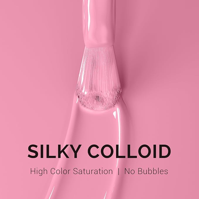 MelodySusie 0.5fl oz Rose Pink Gel Nail Polish, Nails Soak Off UV LED Peachy Pink Gel Polish Gift for Women Nail Art Manicure Salon DIY Nail Design Decoration at Home-A2611