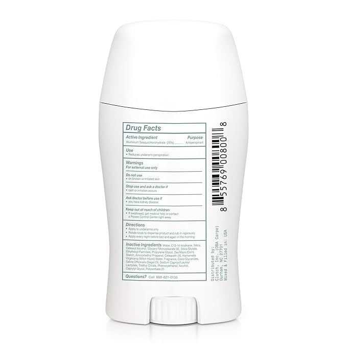 Carpe Underarm Antiperspirant and Deodorant, Clinical strength antiperspirant with all-natural eucalyptus scent, Combat excessive sweating and stay fresh. Great for hyperhidrosis (Pack of 2)