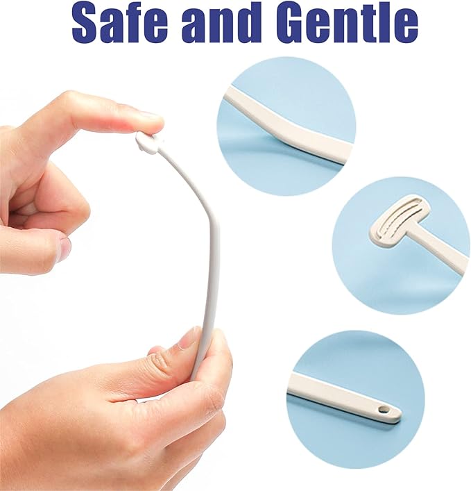 6 Pack Tongue Scraper, Plastic Tongue Cleaner Brush for Adults Tongue Scrubber for Better Breath Dental Oral Care Supplies (6 Pcs Tongue Scraper)