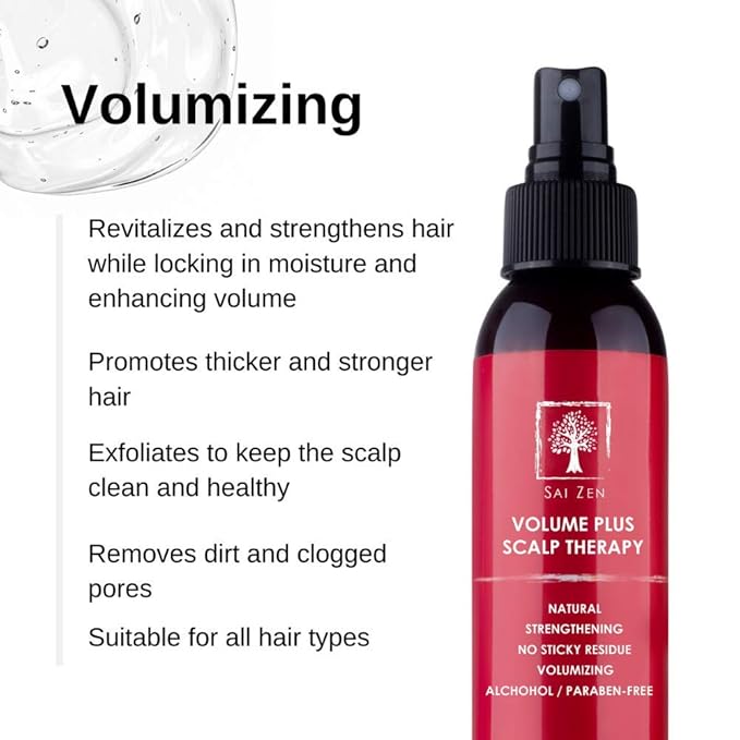 Volume Plus Scalp Therapy Spray | Post-Shower Hair Strengthening Formula | Made in USA | Alcohol and Paraben Free, 2 oz.