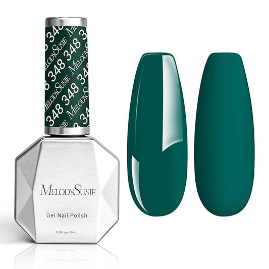MelodySusie Thick Green Gel Nail Polish,0.5fl oz Moss Soak Off UV LED Christmas Green Gel Polish Gift for Women Nail Art Manicure Salon DIY Nail Design Decoration at Home-348-A1306