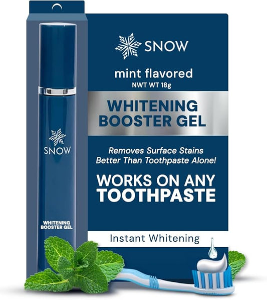 Snow Teeth Whitening Gel - Add to Toothpaste for a Whiter Smile - Vegan Hydrogen Peroxide Gel with Xylitol for Tooth Stain Removal and Brightening - 18g