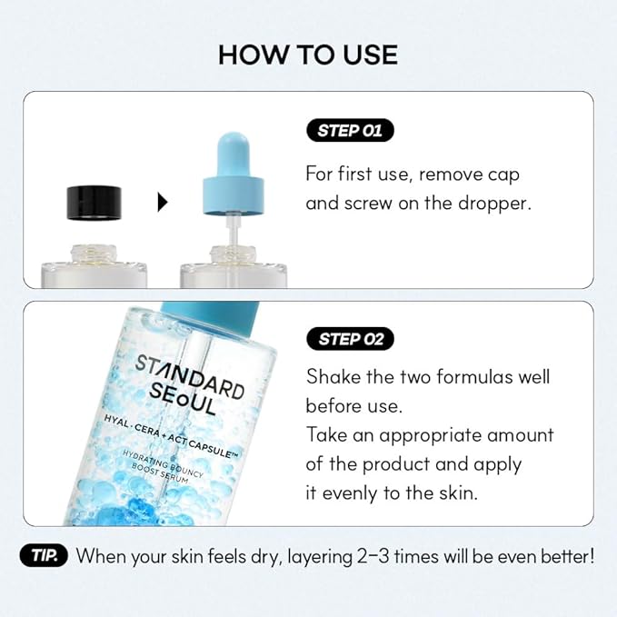 Hydrating Serum with Hyal·Cera Capsules – Deep Moisture for Inner Dryness, Fast-Absorbing Lightweight Texture, Daily Use for Sensitive Skin, 50ml