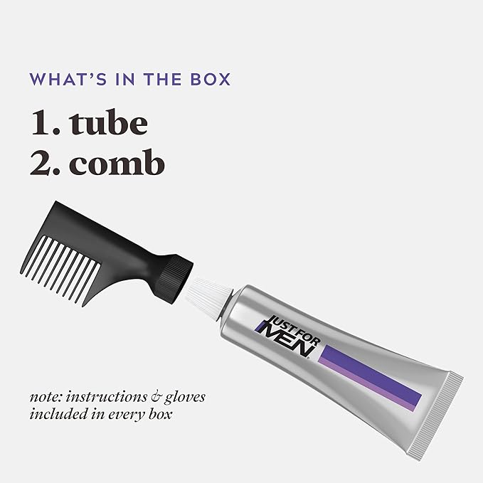 Just For Men Touch of Gray, Mens Hair Color Kit with Comb Applicator for Easy Application, Great for a Salt and Pepper Look - Medium Brown, T-35, Pack of 3