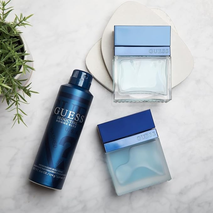 Guess Men Body Spray, 6 Ounce | Seductive Homme Blue | Pack of 2