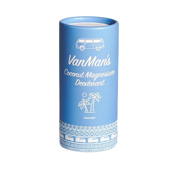 VanMan Coconut & Magnesium Deodorant Stick - Natural Aluminum Free Deodorant for Women & Men - Effective Odor Control for Delicate Skin - With Tallow, Shea Butter & Coconut Oil - 2.2 oz Unscented