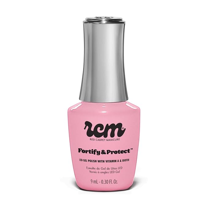 RC Red Carpet Manicure Fortify & Protect LED Gel Nail Color - Long-Lasting, Vibrant, Professional Quality, High Shine, Chip-Resistant - Infused with Vitamin A & Biotin (Top Billed Beauty, 0.3 Fl Oz)