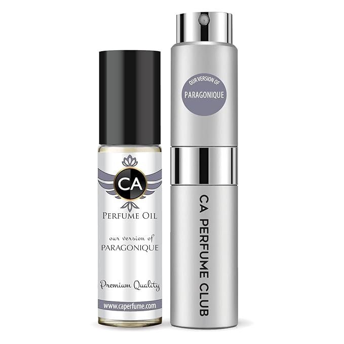 CA Perfume Duo Impression of Paragonique For Women And Men Perfume Layering Set Long Lasting Travel Size EDP + Body Oil Roll-On Bottle 0.27 Fl Oz+0.33 Fl Oz