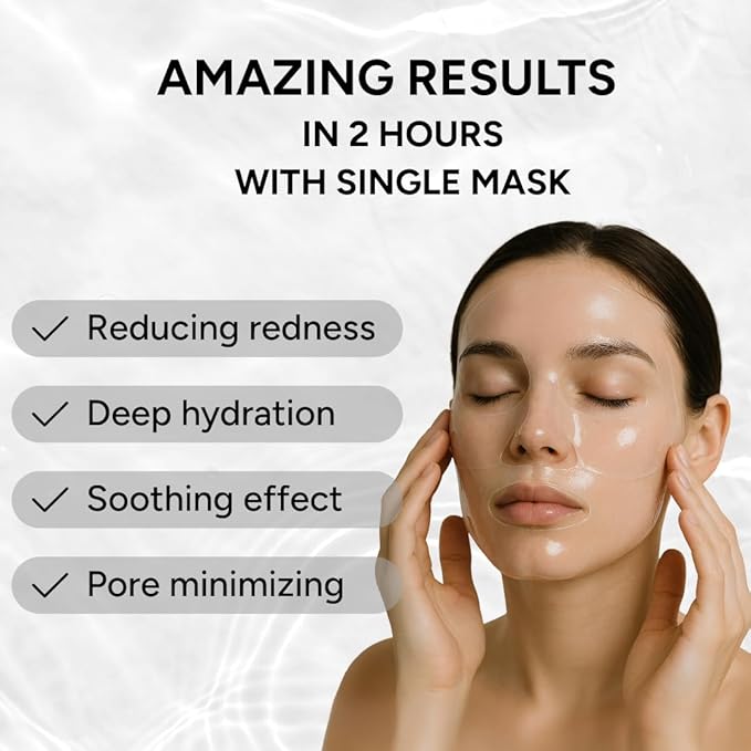 Collagen Gel Mask, 2-Part Hydrogel Face Mask, Intense Hydration, Soothing, Moisturizing, Radiant Glow, Made in Korea, 4 sheets (Hydro Soothe)