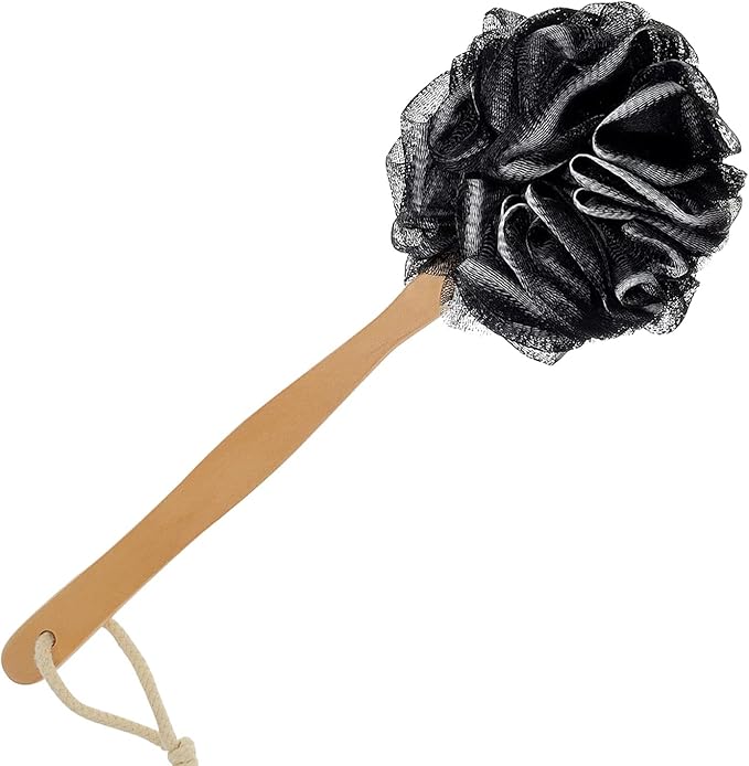 Loofah on a Stick, Loofah with Handle, Back Sponge with Handle, PE Soft Mesh Luffas, Shower Brush for Body, Exfoliating Luffa for Men and Women