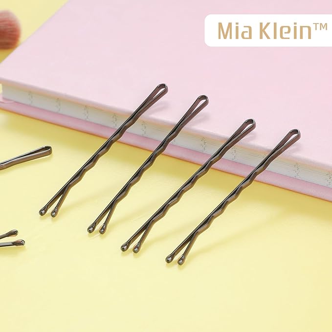 Bobby Pins, Hair Pins 2 Inch 60PCS Crimped Hair Grips for Kids, Girls, and Women, Secure and Easy for All Hair Types, With Ball Tips Design. Hair Accessories for Daily Use (Brown)