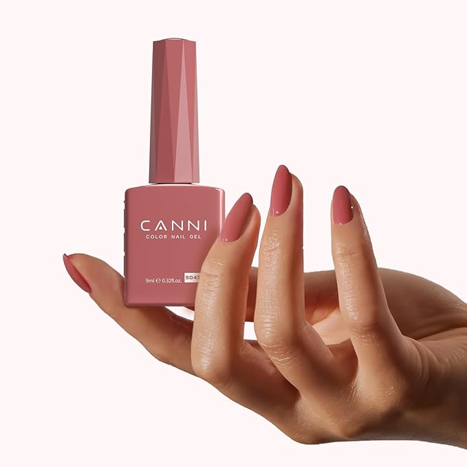 CANNI Light Red Gel Nail Polish, 1Pcs Pink Gel Polish Baby Pink Color High Gloss Soak Off U V French Nail Manicure Salon DIY