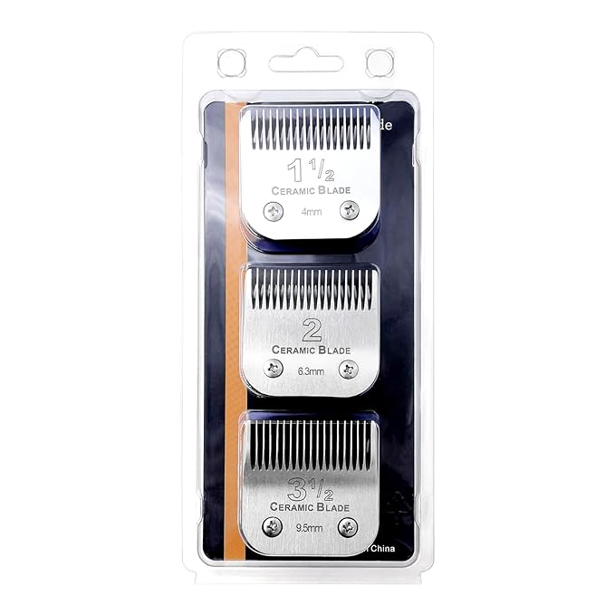 3 Packs Professional Detachable Replacement Ceramic Blades Set,Cut Length 5/32-Inch to 3/8-Inch,compatible with Andis/oster Classic 76/Star-Teq/Power-Teq/A5 Clipper