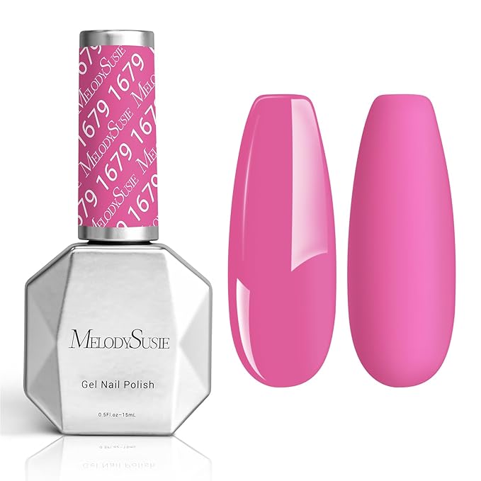 MelodySusie Thick Hot Pink Gel Nail Polish,0.5fl oz Nails Soak Off UV LED Pastel Purple Pink Gel Polish Gift for Women Nail Art Manicure Salon DIY Nail Design Decoration at Home-1679