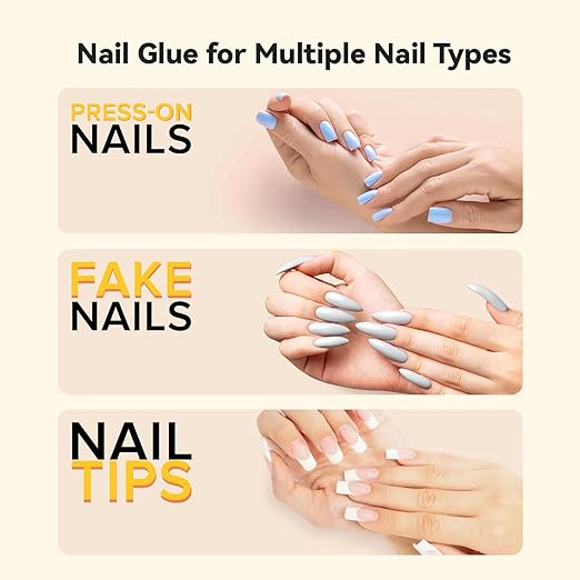 Super Strong Brush On Nail Glue,【Advanced Resin Formula with Deep Micro-Anchoring】 10ml Long Lasting Nail Bond Glue Gel for Press On Nails, Nail Tips & Acrylic Fake Nails, Mess Free & Fast Drying
