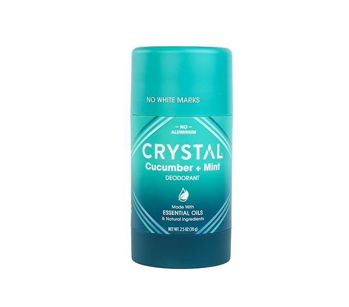 Crystal Magnesium Solid Stick Natural Deodorant, Non-Irritating Aluminum Free Deodorant for Men or Women, Safely and Effectively Fights Odor, Baking Soda Free, Cucumber + Mint, 2.5 oz