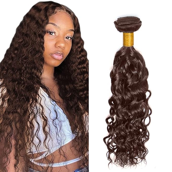 Brown Bundles Human Hair Chocolate Brown Water Wave Bundles Human Hair #4 Water Wave Bundle 30 inch