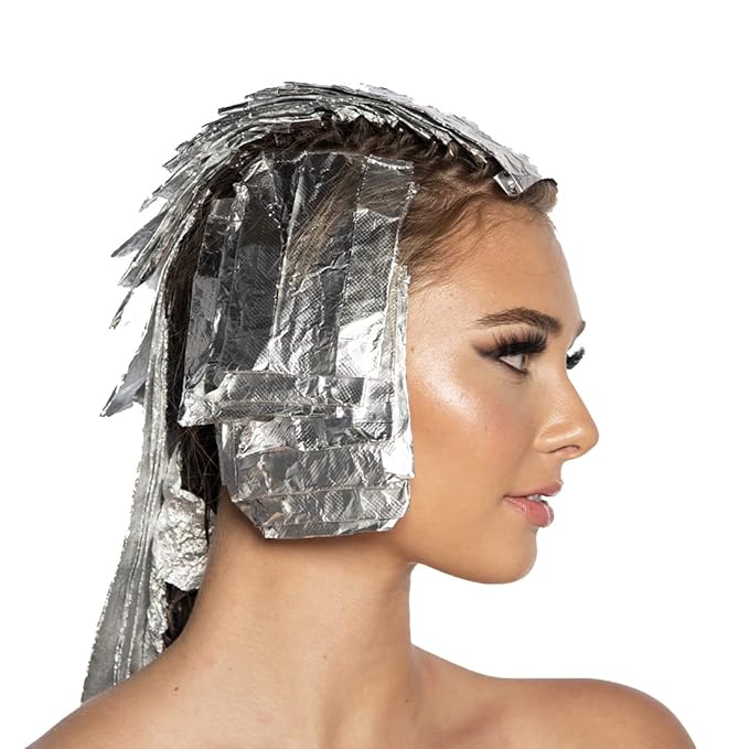 Colortrak Embossed Sheets Silver Aluminum Foil Pop-up Dispenser, 1000 Pre-cut Sheets Non-slip Textured for Hair Foil Coloring and Highlighting Applications, Silver, 5 x 11