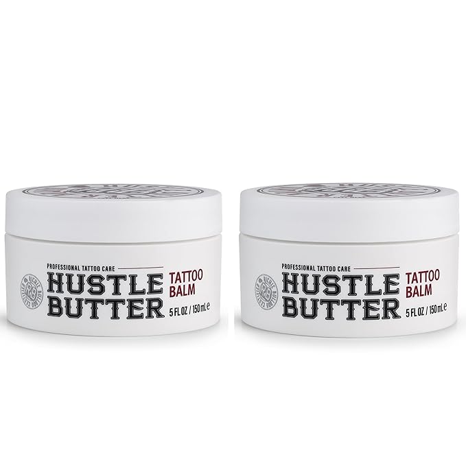 Hustle Butter Deluxe – Tattoo Butter for Before, During, and After the Tattoo Process – Anti-Inflammatory Lubrication – 100% Vegan Replacement for Petroleum-Based Products – 5 oz (2 Pack)