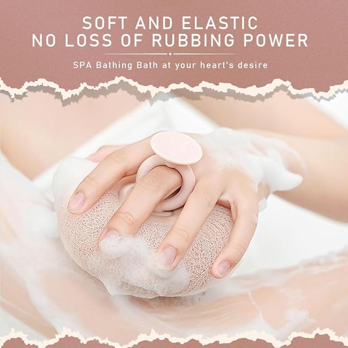 Super Soft Sunflower Suction Cup Bath Ball, 2026 Upgraded 2-in-1 Sunflower Bath Ball Exfoliating Bath Sponge Cleaning Brush, Sponge Mesh Pouf Shower Ball for Women, Men Shower (Apricot+Yellow)