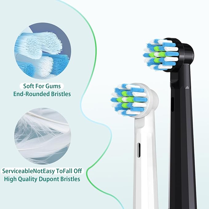 12PCS Gum Care Replacement Toothbrush Heads Compatible with Oral B Braun,Compatible with Oral B Pro 1000/2000/3000/5000/ Smart and Genius Electric Toothbrush