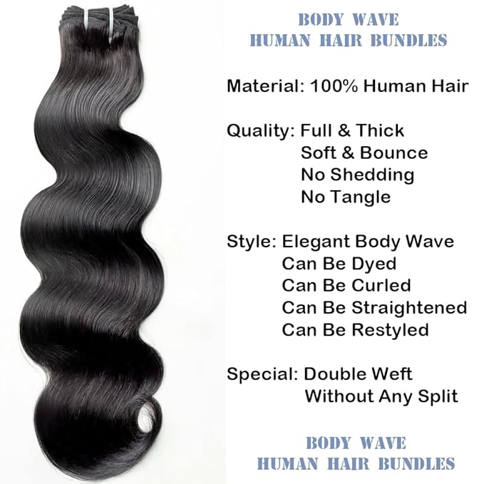 12A Human Hair Bundles 26 28 30 32 Inch Body Wave Bundles Human Hair 100% Unprocessed Brazilian Virgin Quick Weave Natural Black