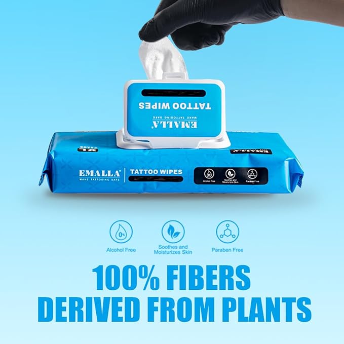 Yuelong Tattoo Wipes for During Tattooing & Aftercare, 60Count All in One Tattoocare Wipes for Tattooing Microblading Piercing Care Tattoo Supplies