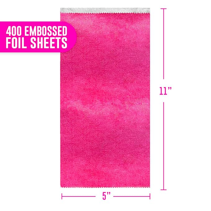 Colortrak Smooch Pop-up Foil W/Dispenser (400 Count), Pre-cut Sheets, Non-Slip Embossed Texture, 5" x 10.75" Sheets for Hair Foil Coloring and Highlighting Sheet Applications