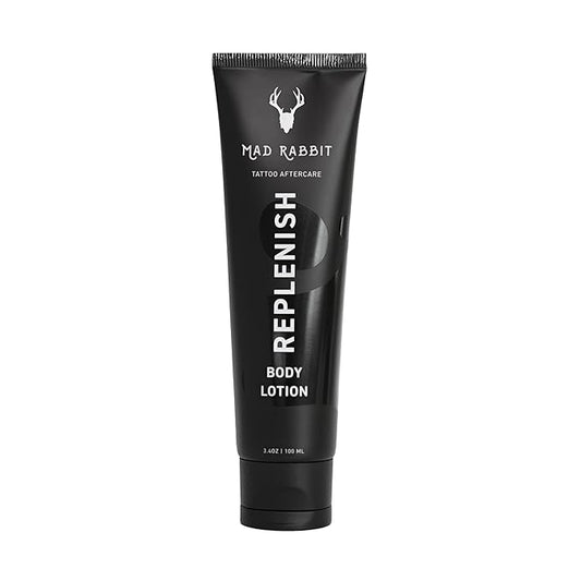 Replenish Tattoo Body Lotion - Fragrance-Free Lotion, Non-Greasy & Silicone-Free, Clean Ingredients, Lightweight for Daily Use (3.4 Fl Oz)