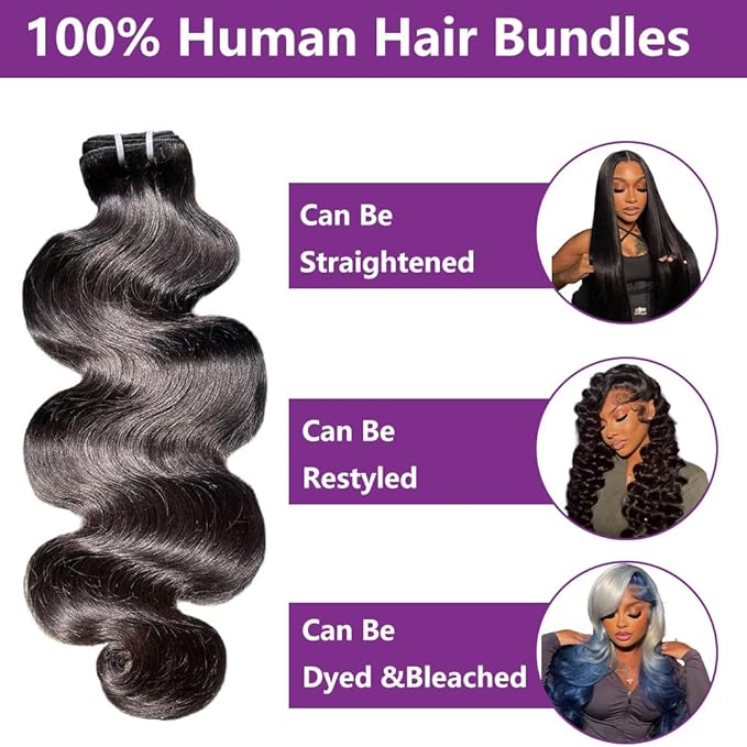 Body Wave 12A Human Hair Bundles 16 18 20 Inch Body Wave Bundles Human Hair 100% Unprocessed Virgin Hair Raw Extensions Natural Black