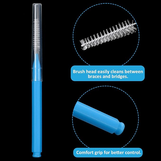 Patelai 100 Pieces Braces Brush for Cleaner Interdental Brush Toothpick Dental Tooth Flossing Head Oral Dental Hygiene Flosser Toothpick Cleaners Tooth Tool(Warm Colors,Various Sizes)