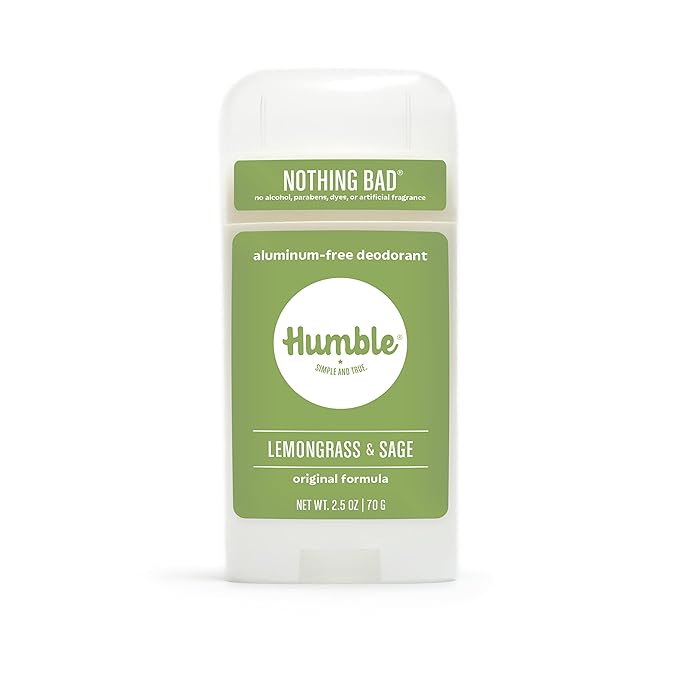 HUMBLE BRANDS Original Formula Aluminum-free Deodorant. Long Lasting Odor Control with Baking Soda and Essential Oils, Lemongrass & Sage, Pack of 1