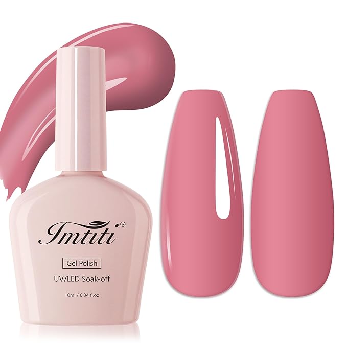 Imtiti Pink Gel Polish, UV LED Soak Off, Long Lasting 28 Days Soft Pink Gel Nail Polish for Manicure, 10ml Salon Quality DIY Nail(0.34 Fl Oz-1920)
