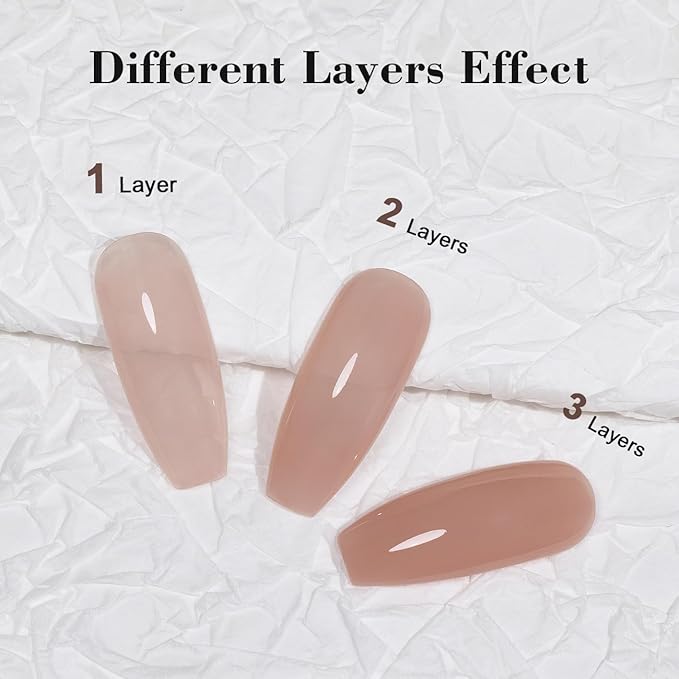 RARJSM Neutral Gel Nail Polish Nude Dirty Pink Skin Tone Color Sheer Jelly Gel Polish 1PC 15ml Single Bottle Creamy Transparent Pink Nail Gel Polish Soak off UV LED Cured for Home Salon DIY Manicure