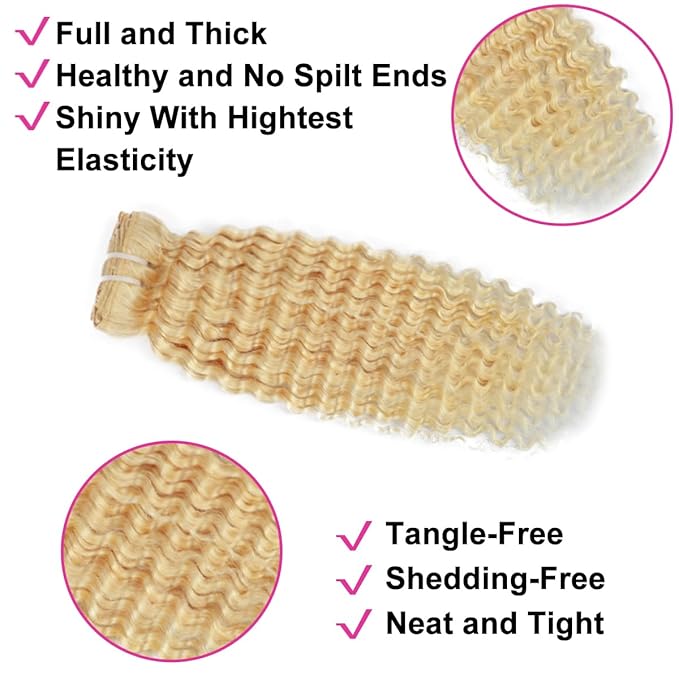 Blonde Clip in Extensions 8Pcs 110g Clip in Hair Extensions Real Human Hair Deep Wave 613 Blonde Clip ins Brazilian Remy Human Hair Extensions for Women Double Weft 30 Inch