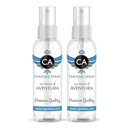 CA Perfume Eco Refill Impression of Aventura for Men EDP Cologne for Men Eau de Parfum Spray Refillable Atomizer Bottle 2Fl Oz/60ml-X2