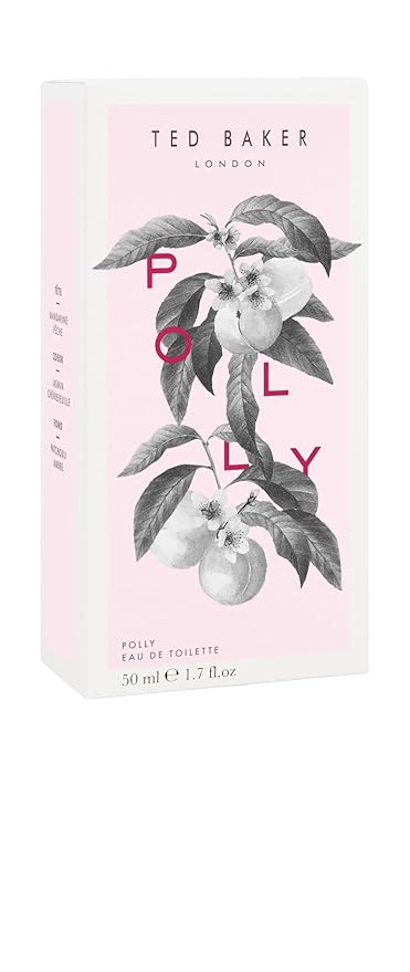 Ted Baker Floret Polly EDT, peach and mandarin top notes with jasmine and honeysuckle base notes, glass bottle, Polly fragrance, 1.69 fl oz